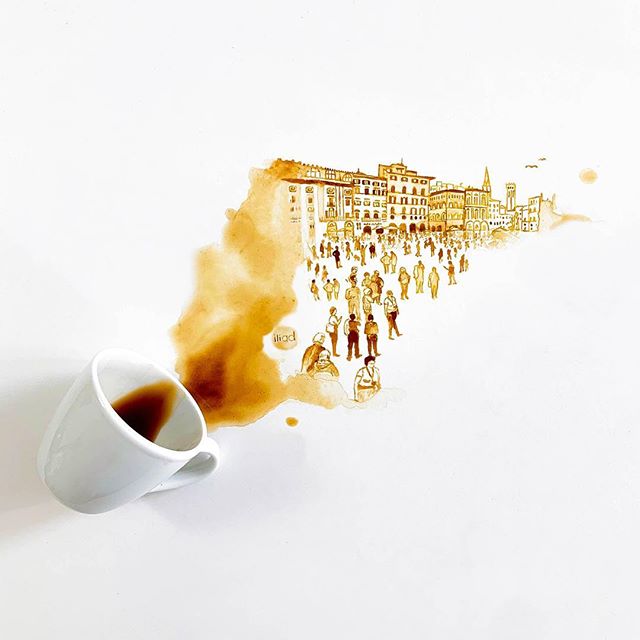 œuvres à partir de tâches de café - Giulia Bernardelli