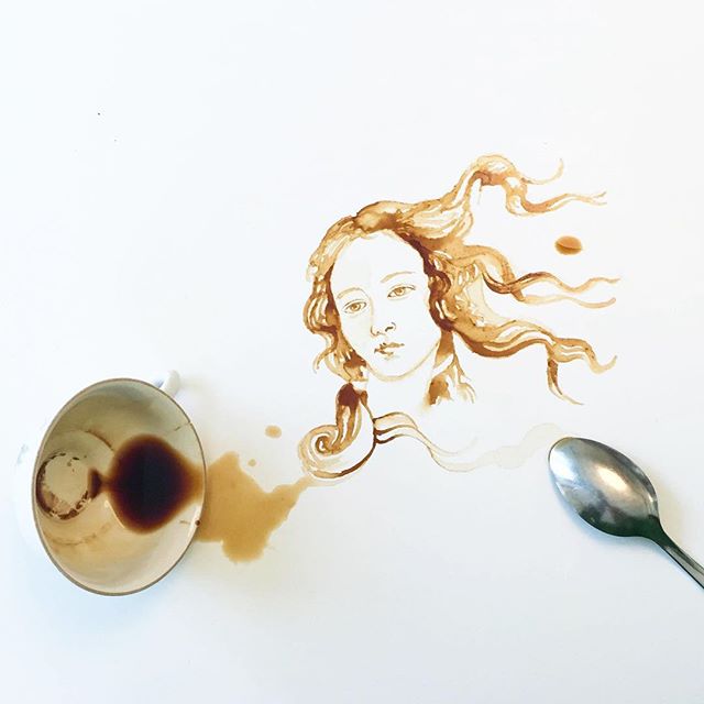Visage à partir de tâches de café - Giulia Bernardelli